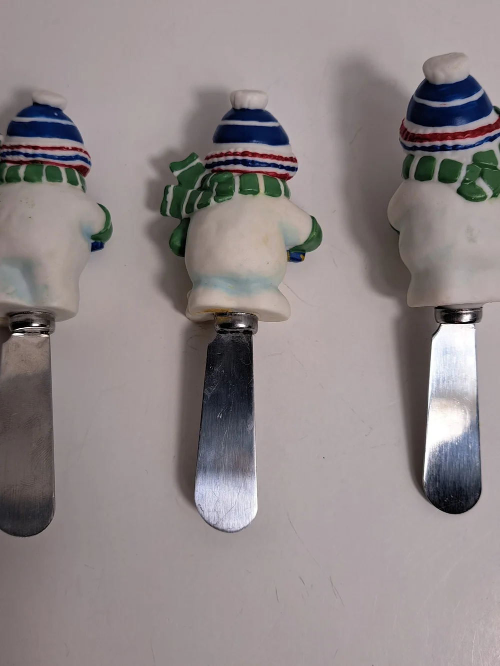 Boston Warehouse Snowman Spreaders Set of 3 Holiday Cheese Butter Knives